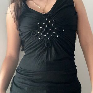 Y2K Black Bebe tank top